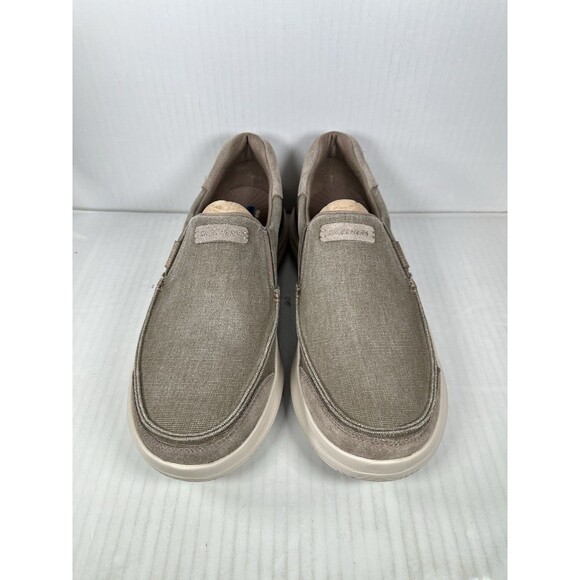 Size 9 SKECHERS Hasting-Vigo 205366 Taupe Relaxed Fit Sneaker Shoes Slip On NEW main image 4